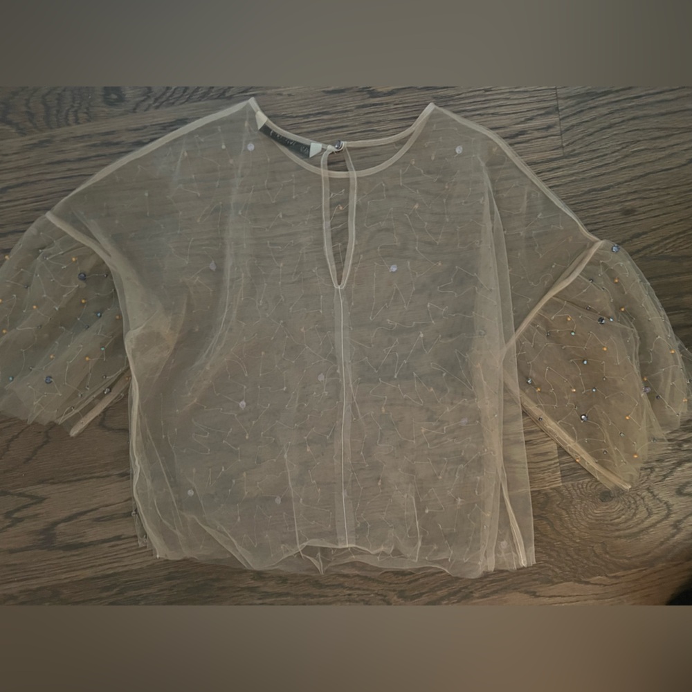 Zara Collectio Tulle with Rhinestones‎ Top - Picture 3 of 4